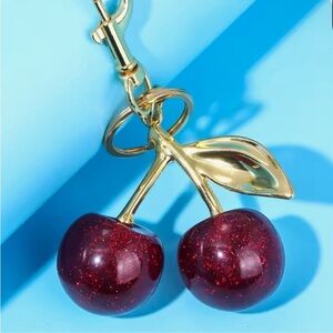 NWT/NIP Red and Gold Cherry Keychain / Bag Charm